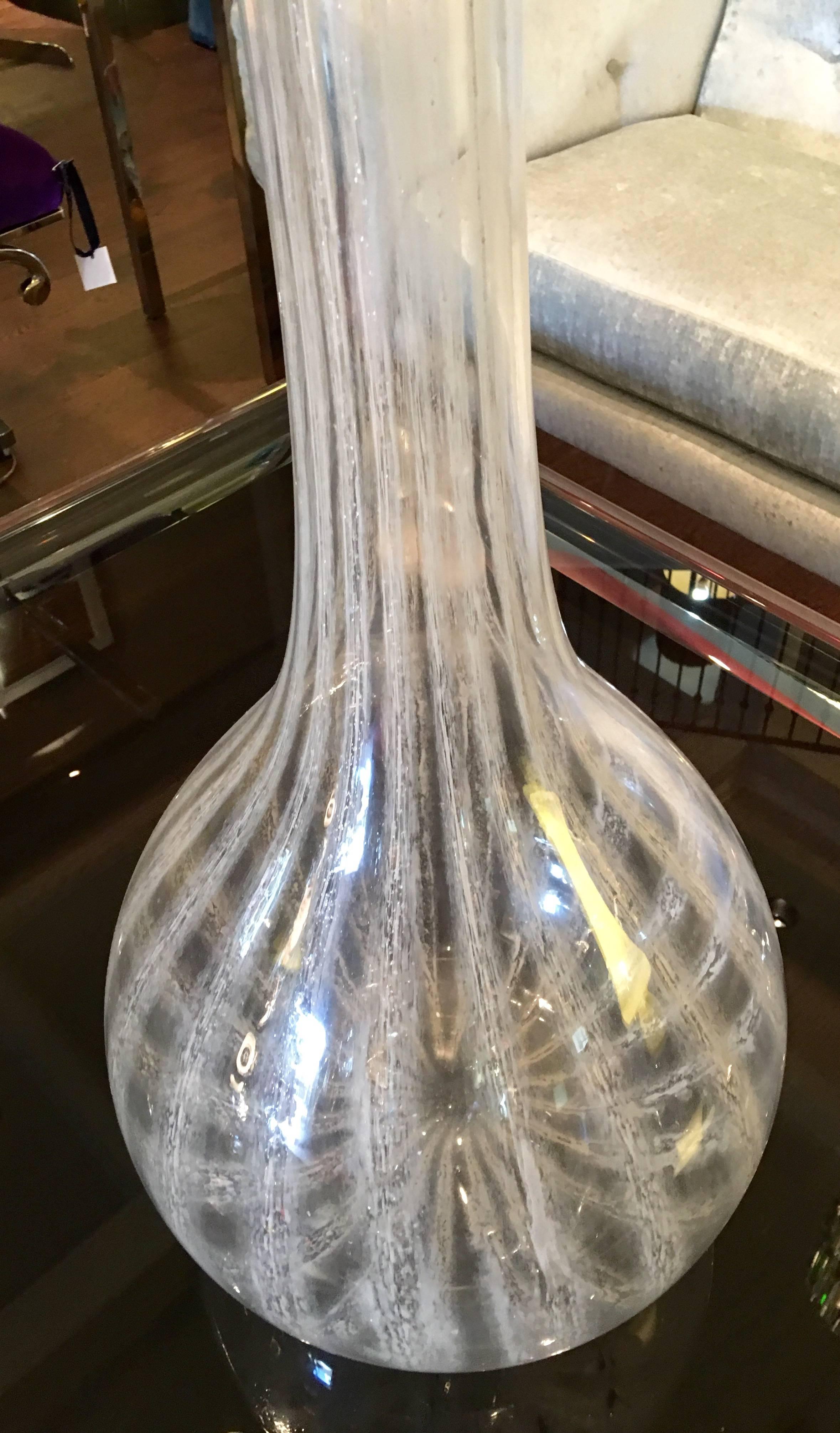Mid-Century Modern Murano Glass Vase and Stopper Sculpture For Sale