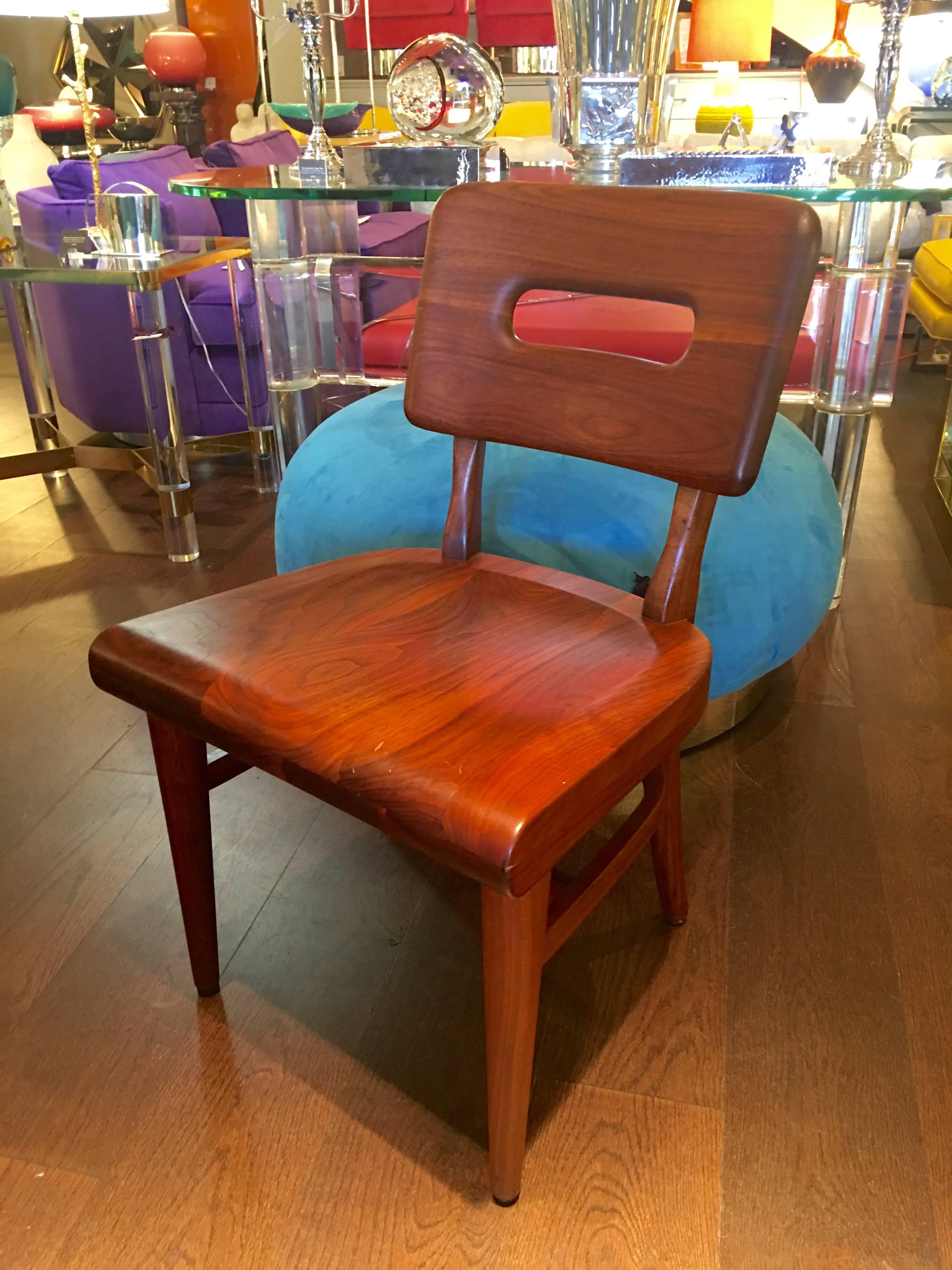 Mid-Century Modern Pair of Wood Chairs by W H Gunlocke For Sale