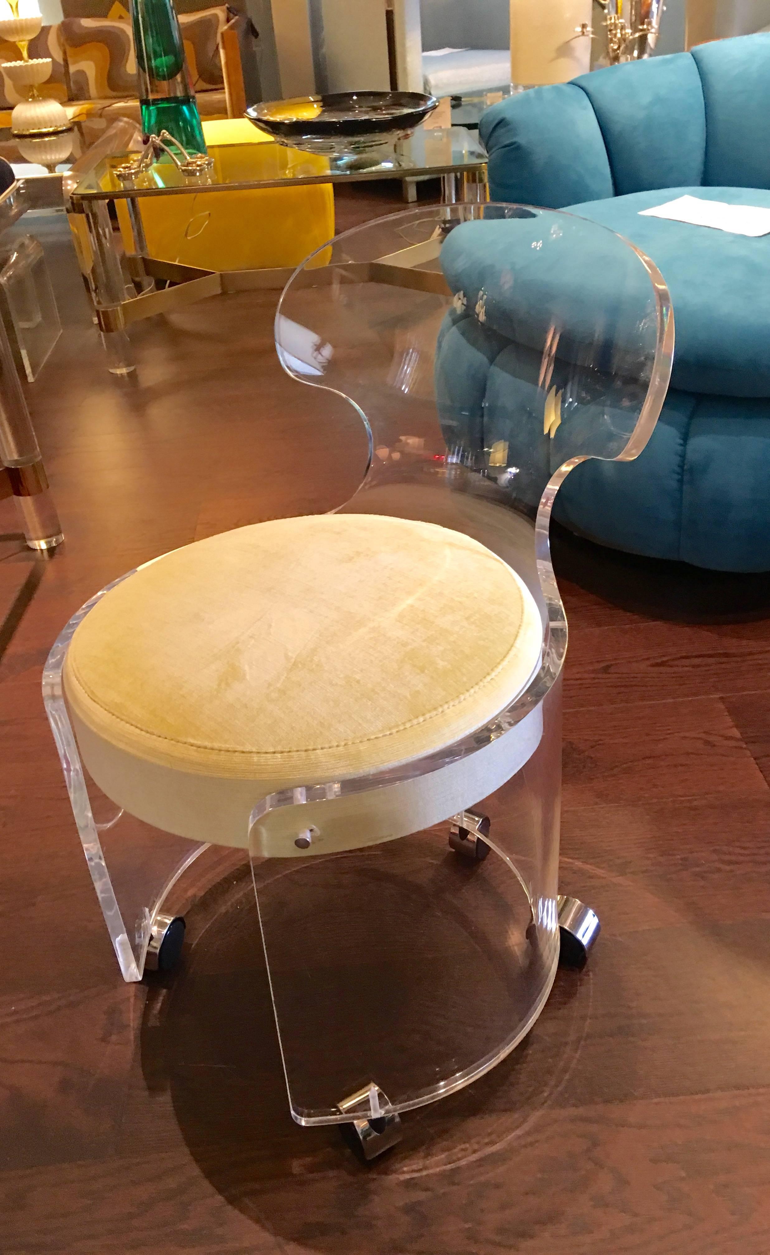 American Lucite Vanity Stool by Hill Manufacturing Company