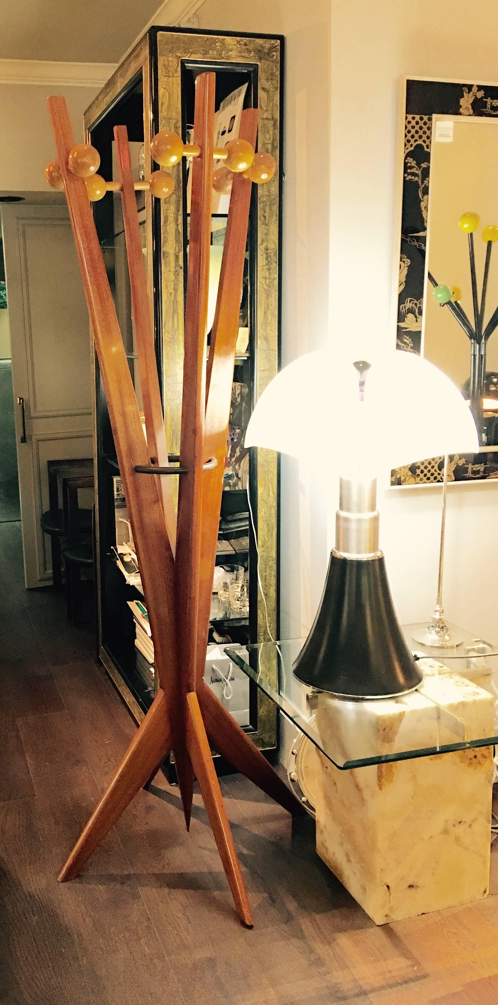 Late 20th Century Mid-Century Modern Wood Coat Stand For Sale