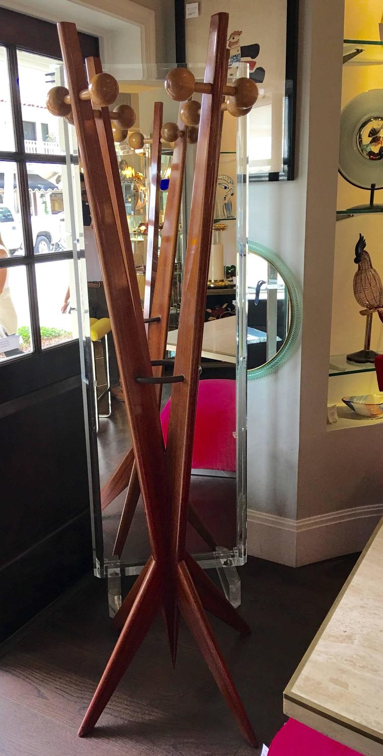 Mid-Century Modern Wood Coat Stand For Sale at 1stdibs