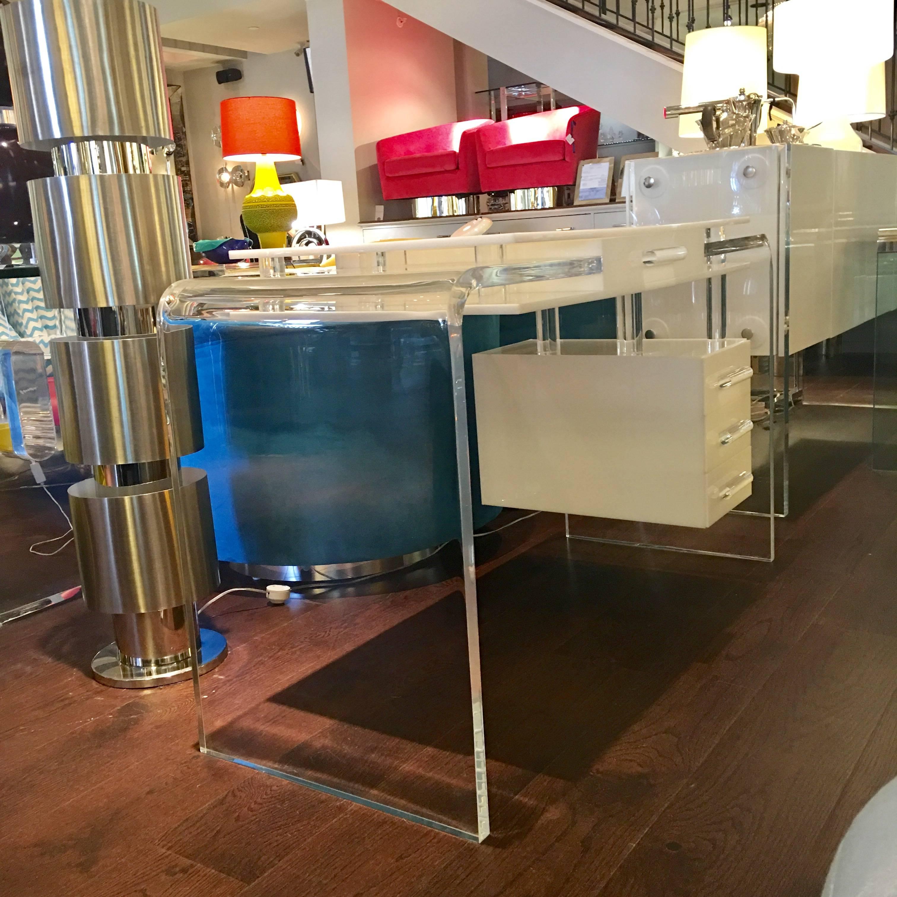 Vintage Lucite Writing Desk In Excellent Condition In Palm Beach, FL