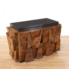 Faceted Burl Credenza by Paul Evans
