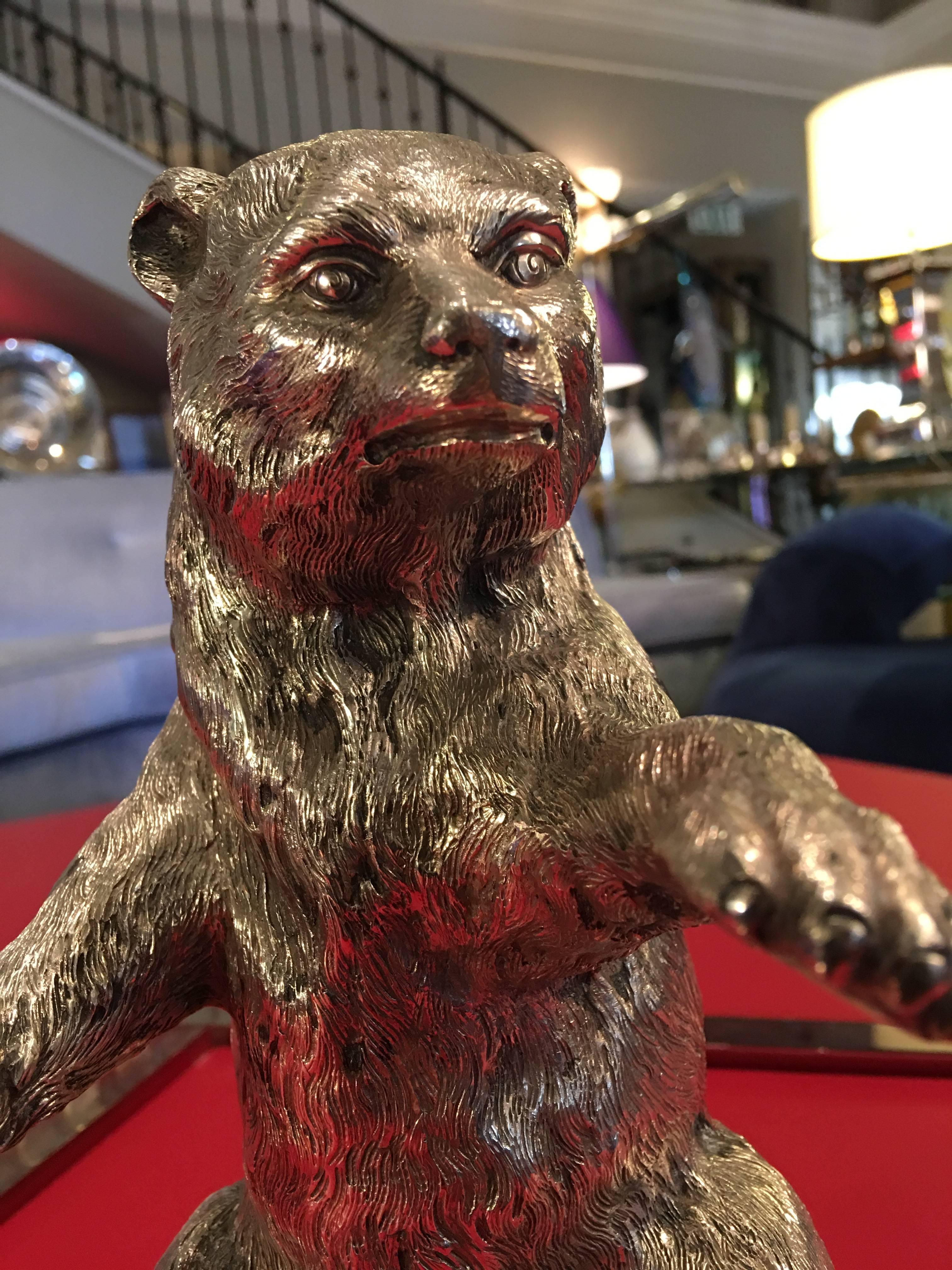 German Silver Bear Model In Excellent Condition For Sale In Palm Beach, FL