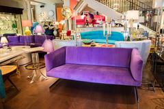 Milo Baughman Purple Sofa Restored