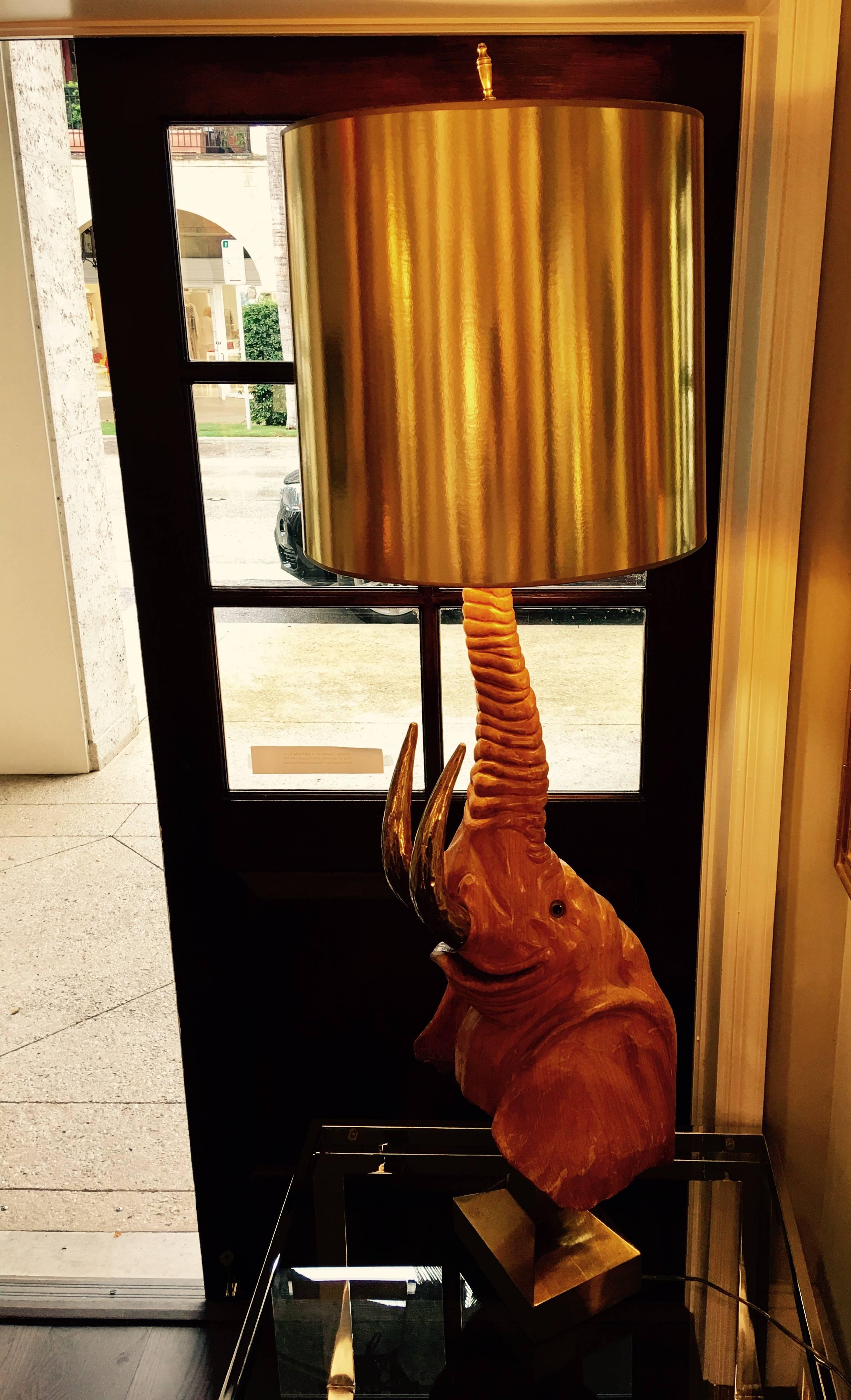 Mid-Century Modern Large Elephant Lamp in the Manner of Gabriella Crespi For Sale
