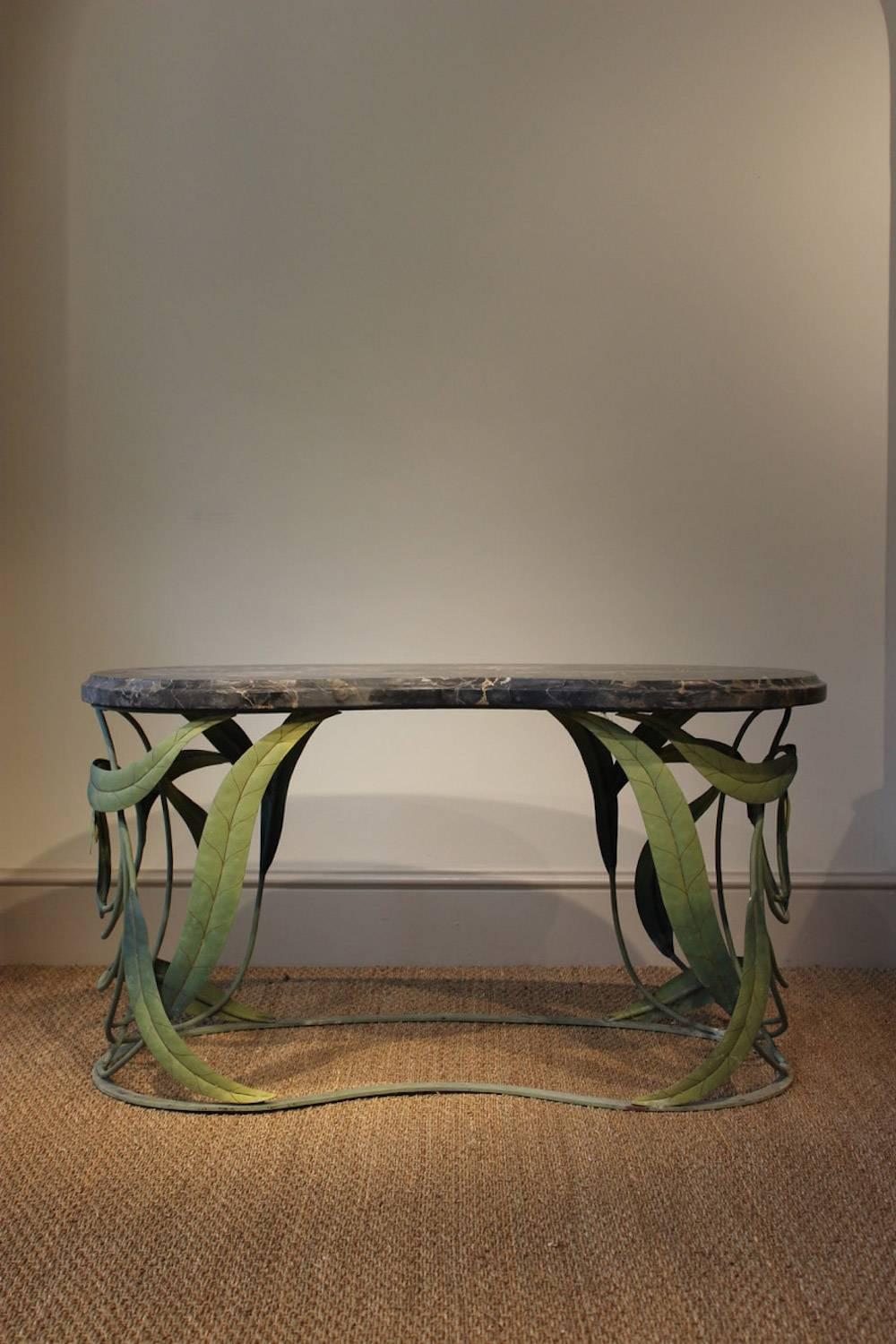 Unusual 1940s French Painted Metal Occasional Table In Good Condition In Gloucestershire, GB