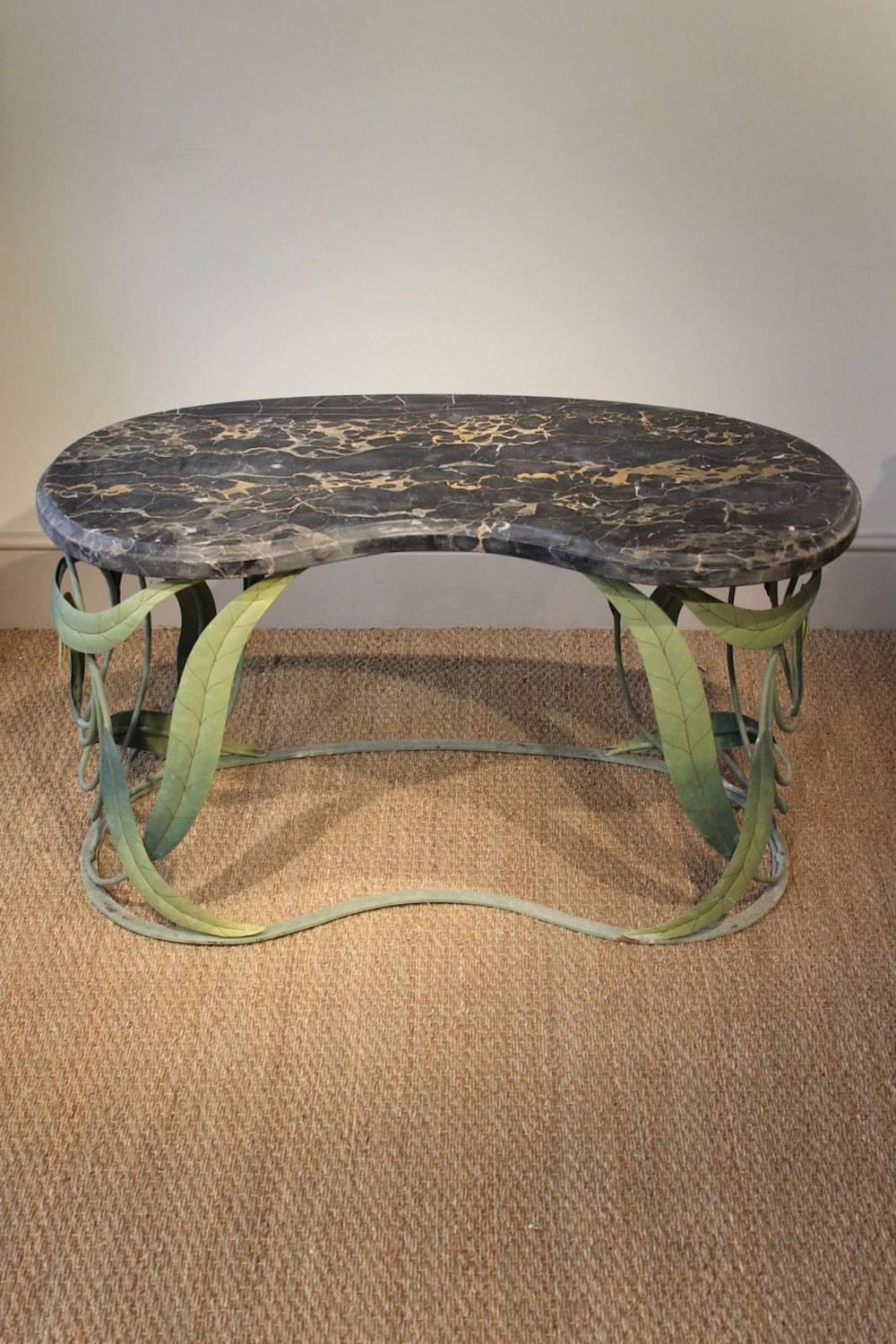 Unusual 1940s French Painted Metal Occasional Table 3