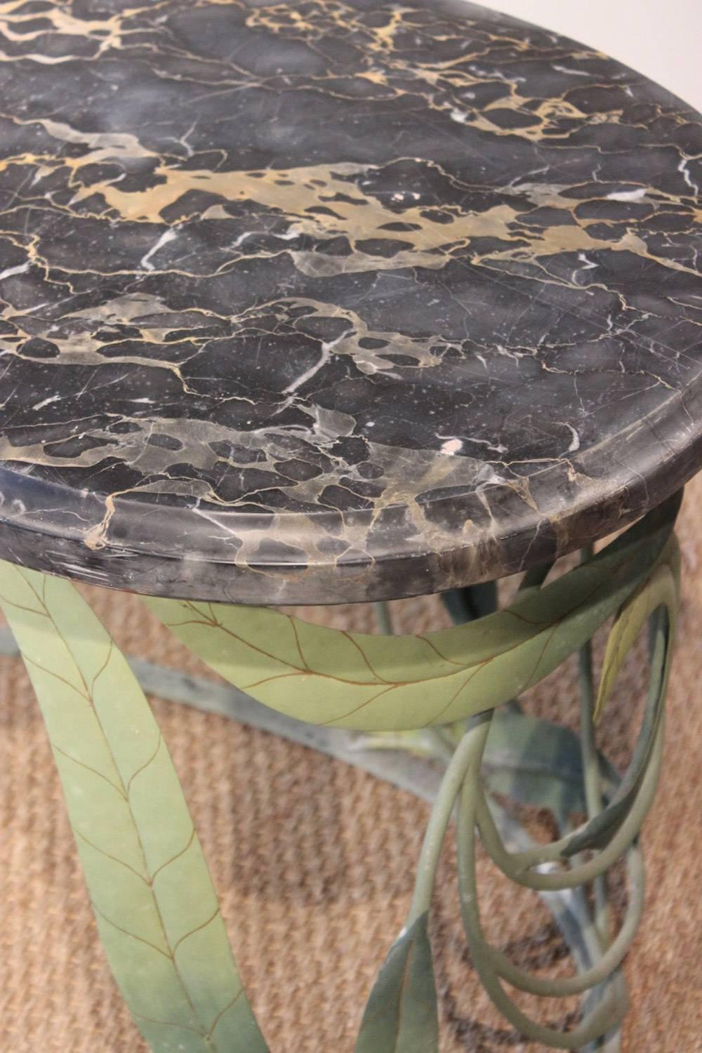 Unusual 1940s French Painted Metal Occasional Table 2