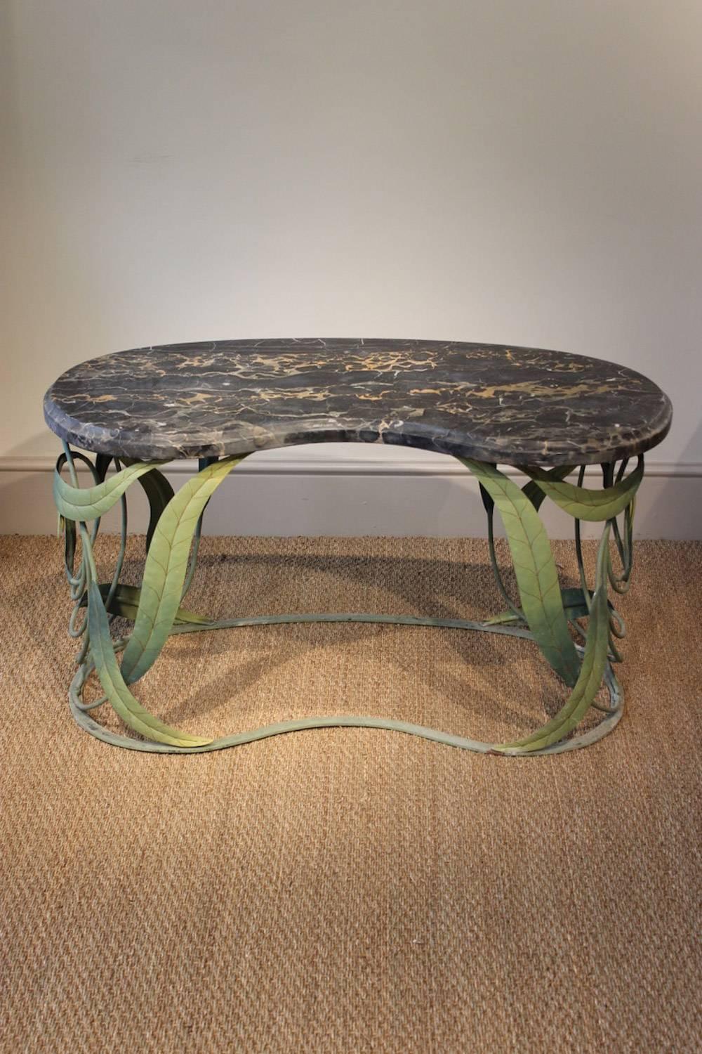 Mid-20th Century Unusual 1940s French Painted Metal Occasional Table