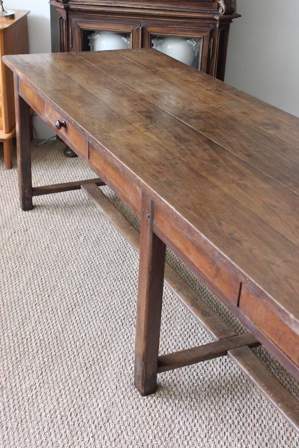 Large 19th Century French Oak Serving or Dining Table 4
