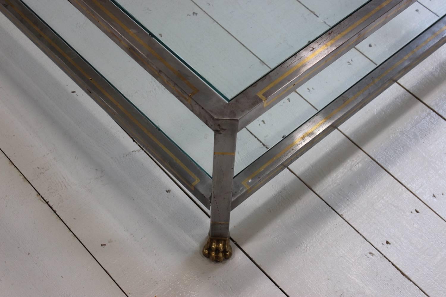 French 1950s Steel Empire-Style Coffee Table In Excellent Condition In Gloucestershire, GB