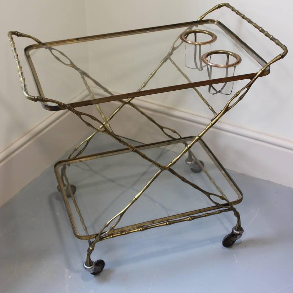 Unusual Naturalistically Styled Bamboo Drinks Trolley In Good Condition In Gloucestershire, GB