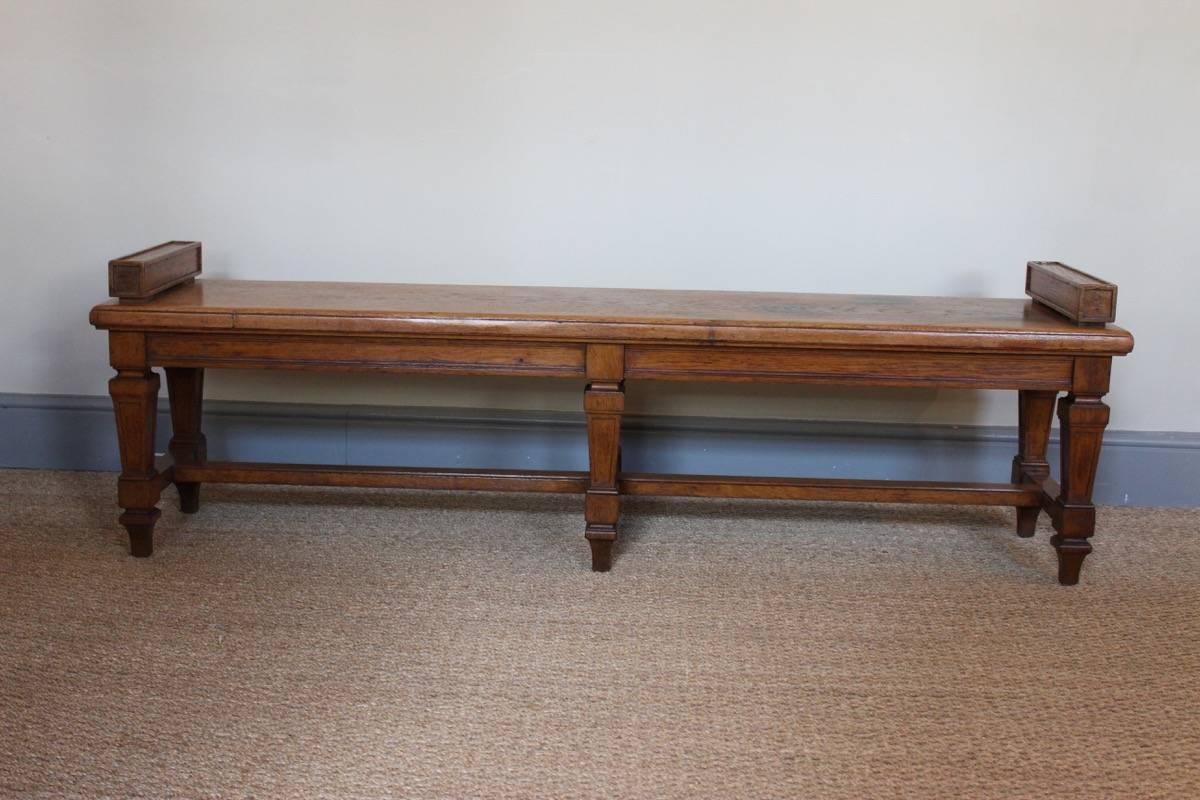 Early 20th Century French Oak Hall Bench 2