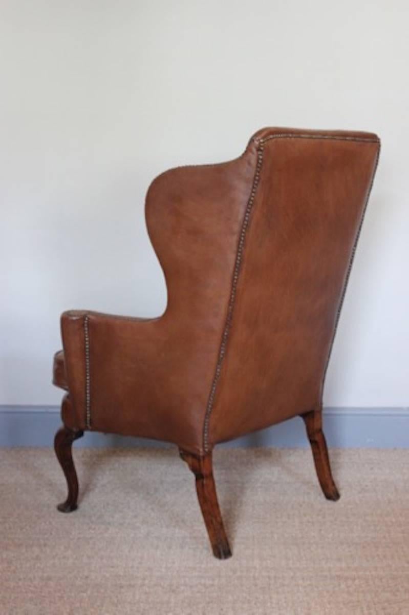English Rare Queen Anne Walnut Wing Chair