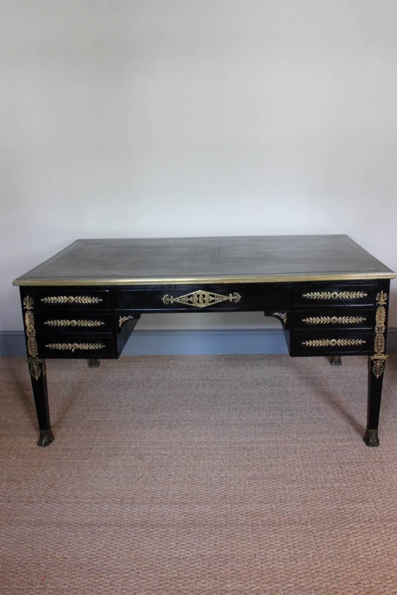 19th Century Fine Empire Style Ebonized Desk, circa 1900