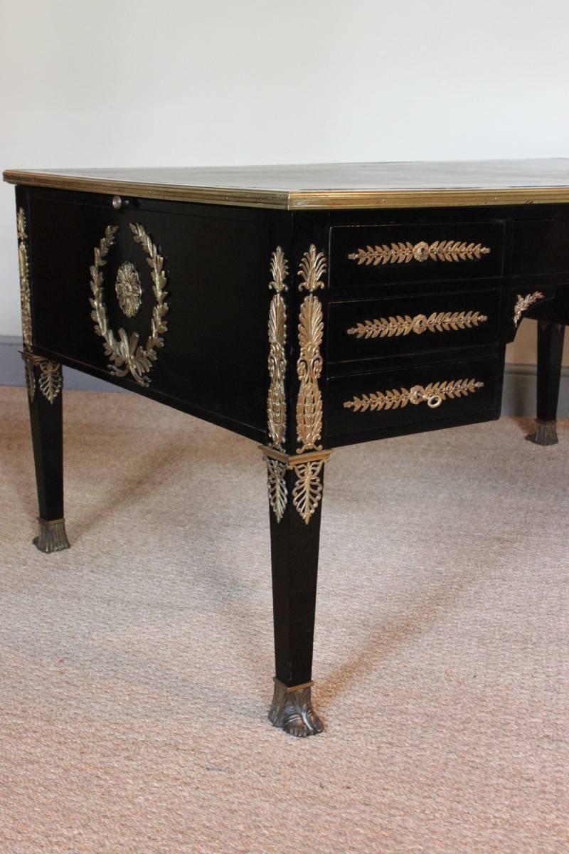 Wood Fine Empire Style Ebonized Desk, circa 1900