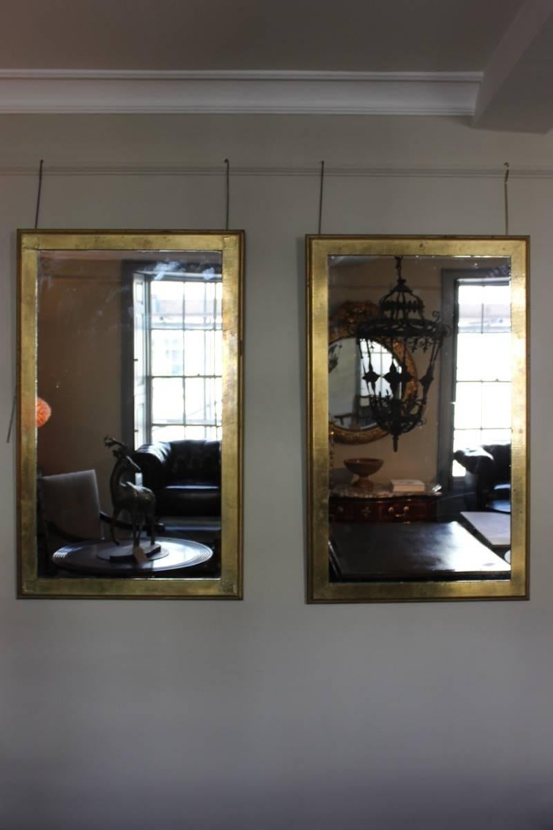 Pair of 1970s Spanish Brass Mirrors In Excellent Condition In Gloucestershire, GB