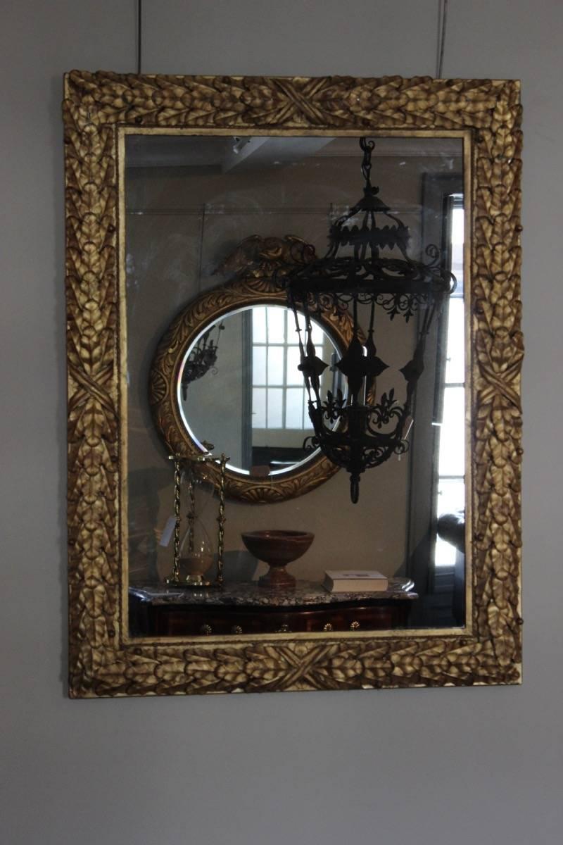 Large French Gilded Metal Mirror, 1950s In Good Condition In Gloucestershire, GB