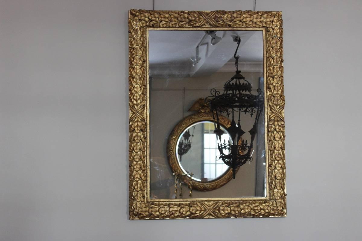 Large French Gilded Metal Mirror, 1950s 2