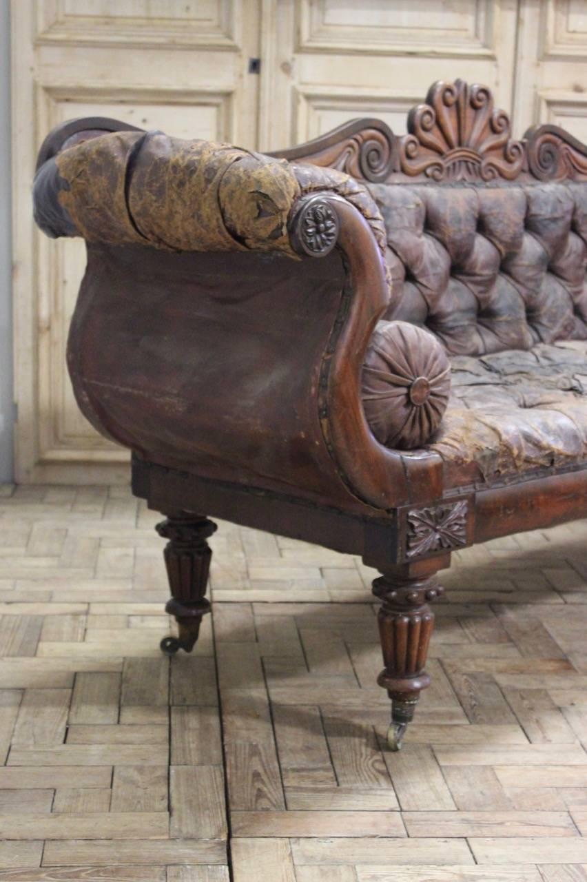 Regency Superb 19th Century English Country House Leather Sofa