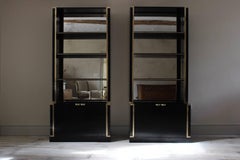 Good Pair of French 1970s Ebonized Bookcases