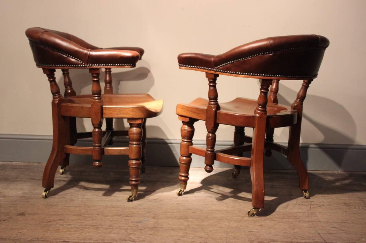 Great Pair of Walnut 'Captain's Chairs', circa 1880 1