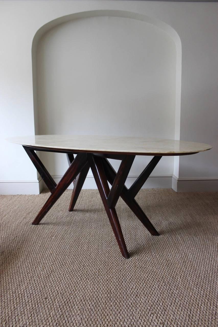 1940s Italian Rosewood and Onyx Centre or Dining Table 3