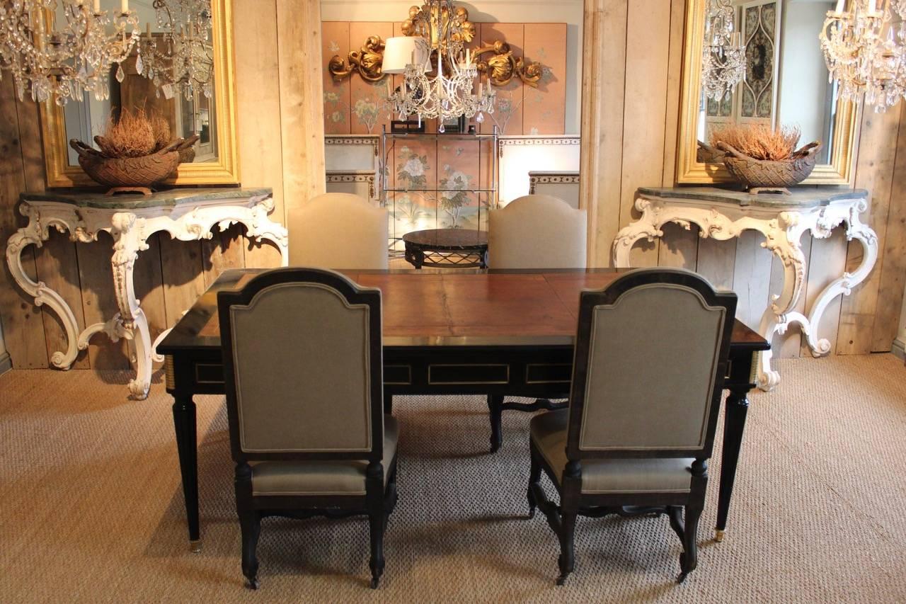 Large Louis XVI Style Double-Sided Ebonized Desk 2