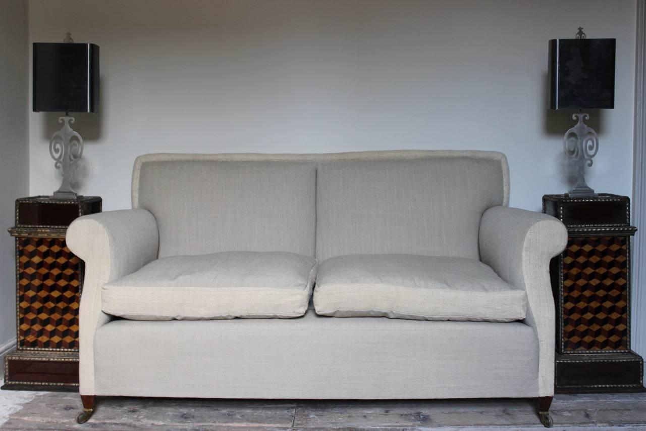 Good 1920s Two-Seat Linen Sofa 1