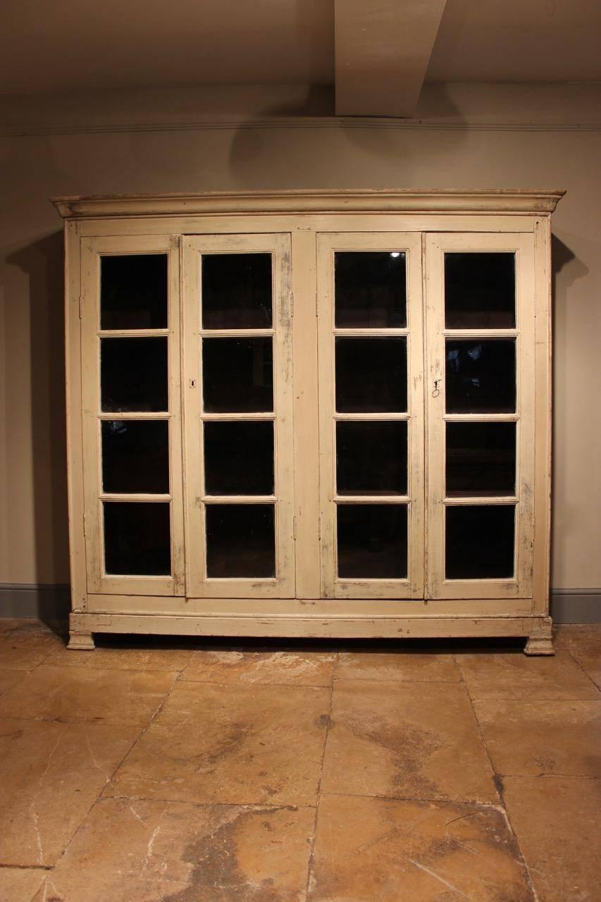 English 19th Century Painted Display Cabinet or Bookcase 3