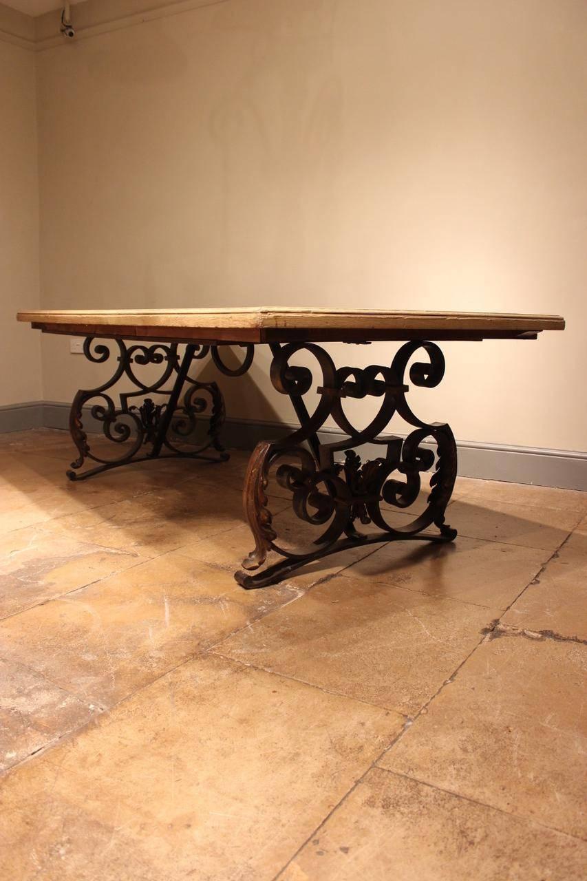 French Metal Table with Marble Top, circa 1900 In Good Condition In Gloucestershire, GB
