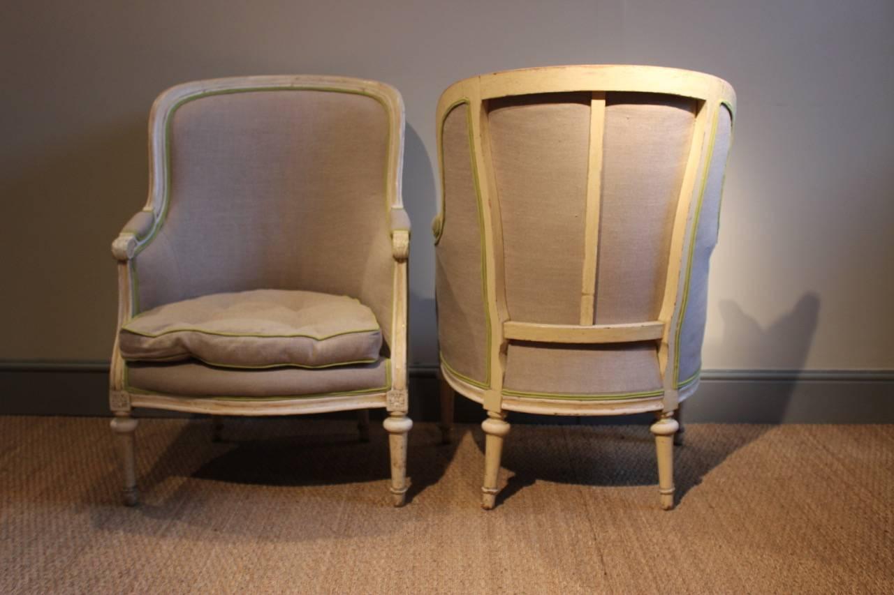Pair of 19th Century French Painted Armchairs 1