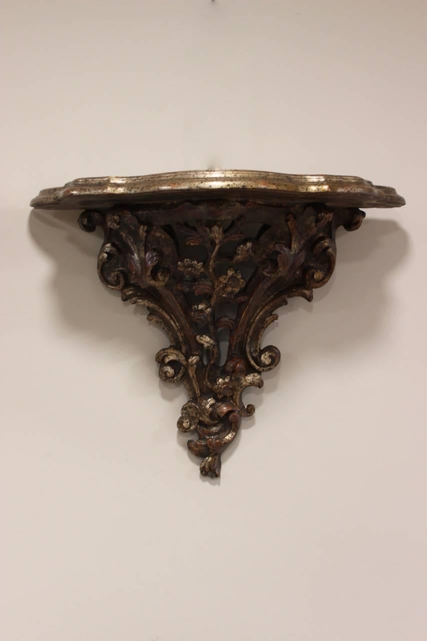 Rococo Revival Pair of Carved Wall Brackets, circa 1920s For Sale
