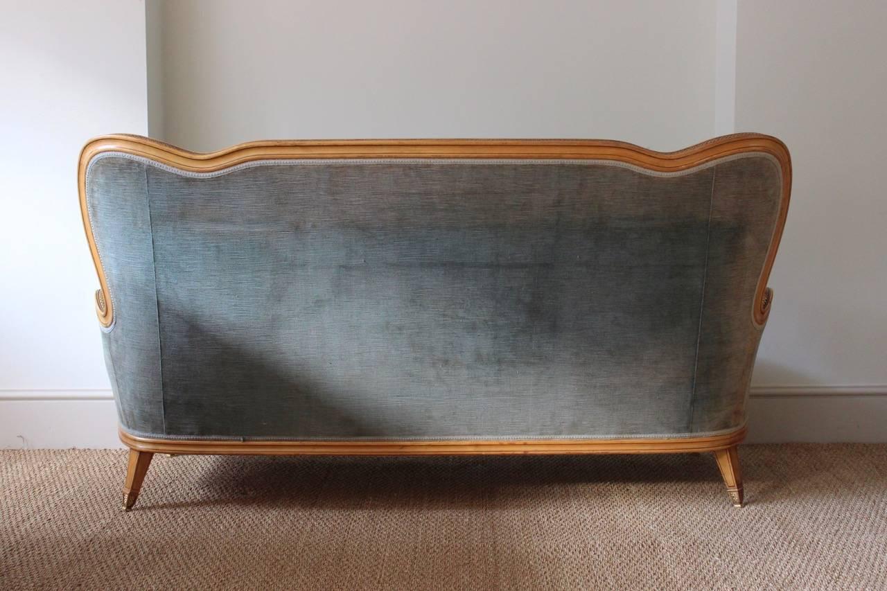 Stylish 1940s Spanish Art Deco Sycamore Sofa 2