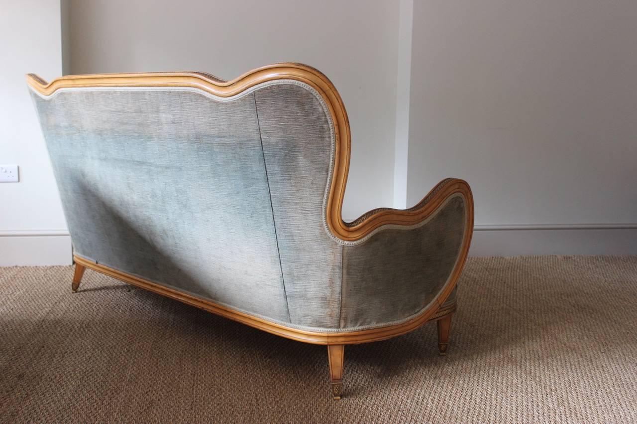 Stylish 1940s Spanish Art Deco Sycamore Sofa 1