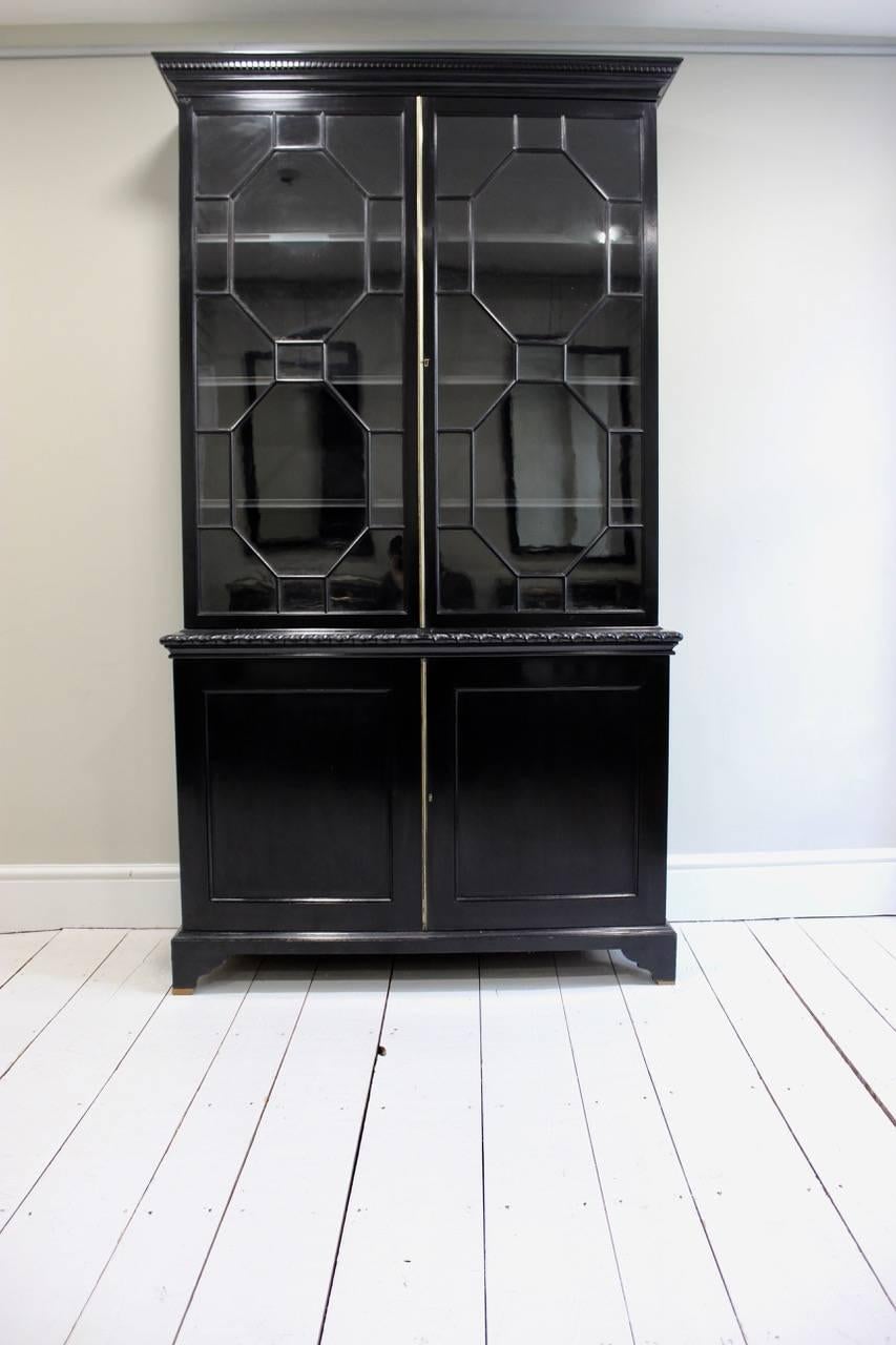 Edwardian Late 19th Century Ebonised Bookcase