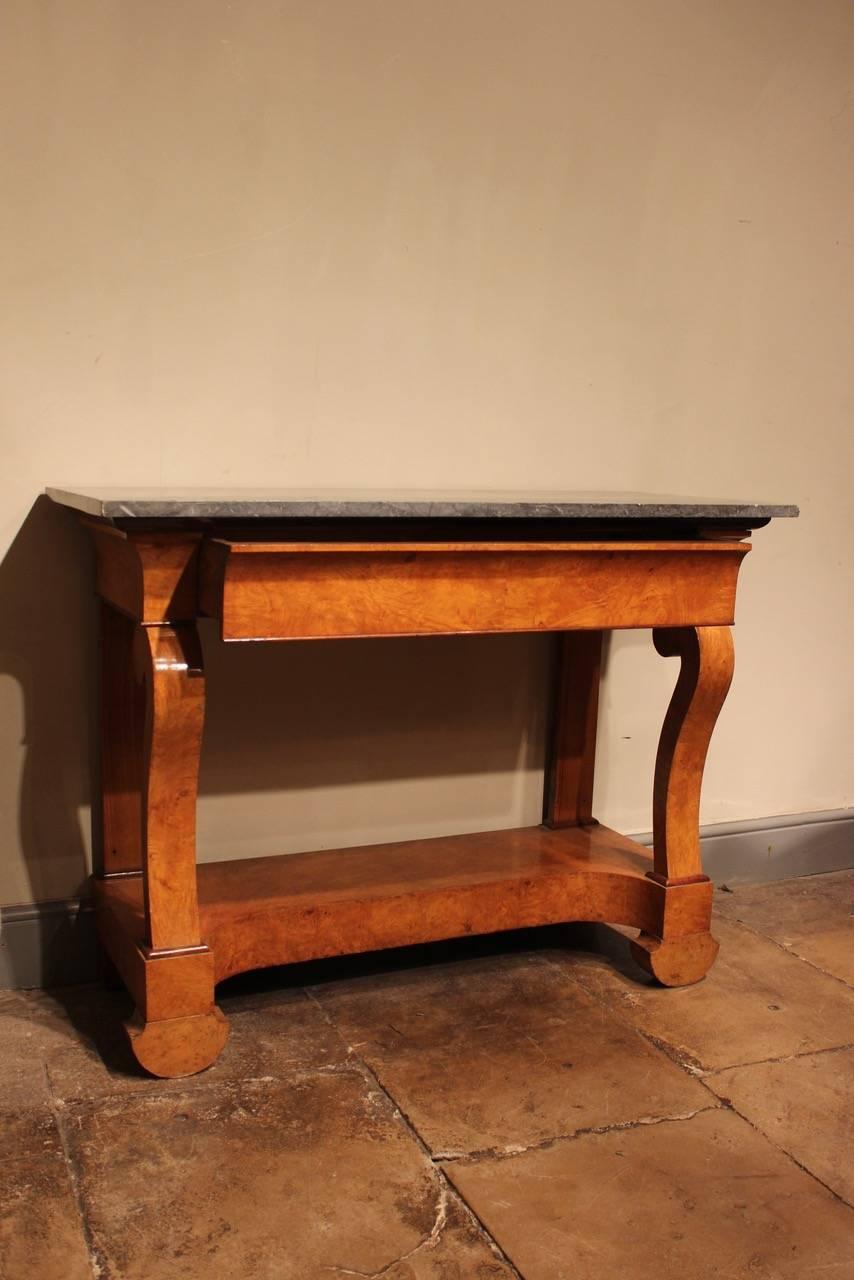 Marble Stylish 19th Century French Ash Console Table For Sale
