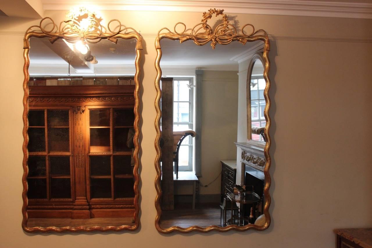 Pair of Napoleon III Giltwood Mirrors 1
