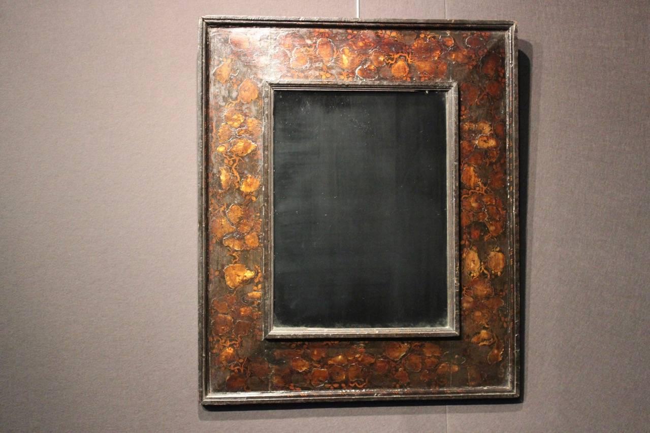 Unusual 18th Century Dutch Japanned Mirror 1
