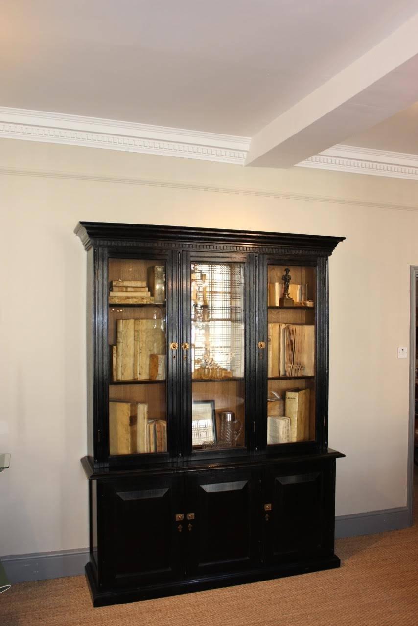 Mid-19th Century 19th Century French Ebonized Oak Bookcase