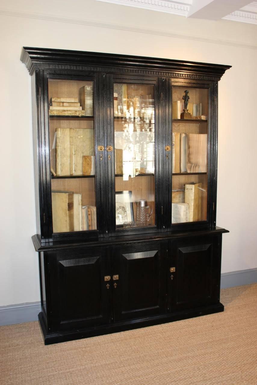 19th Century French Ebonized Oak Bookcase 1