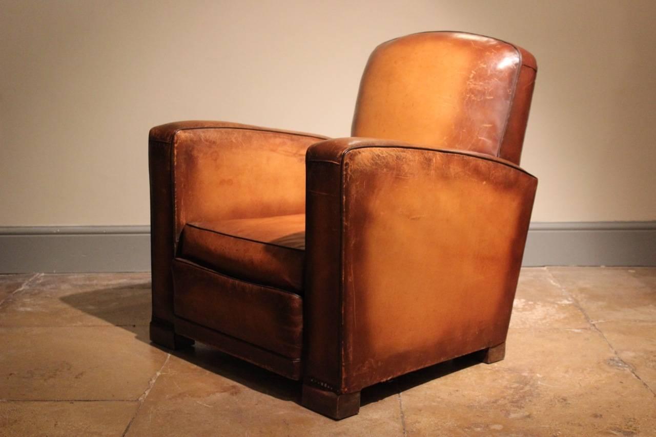 Mid-20th Century Circa 1930s Single Leather Armchair