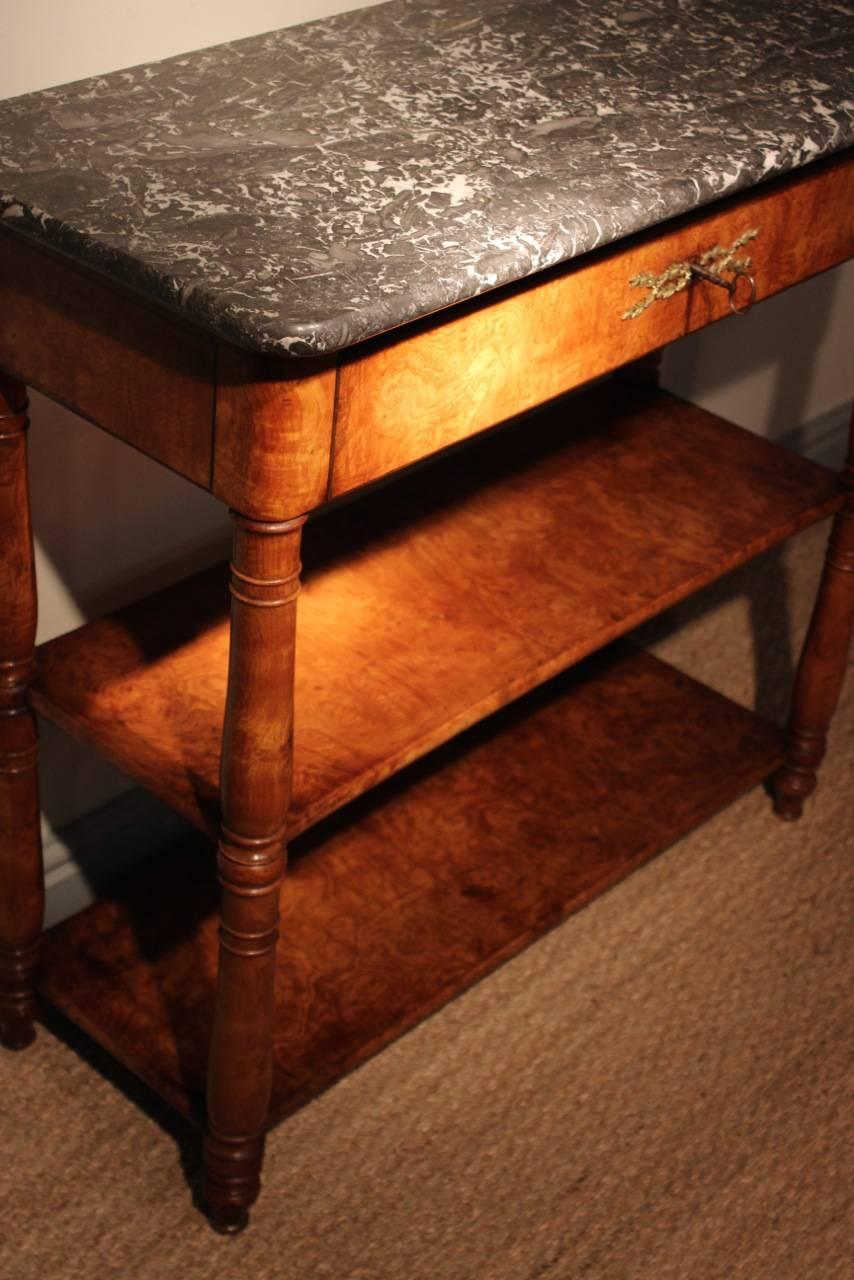19th Century French Charles X Burr Elm Console Table In Good Condition In Gloucestershire, GB