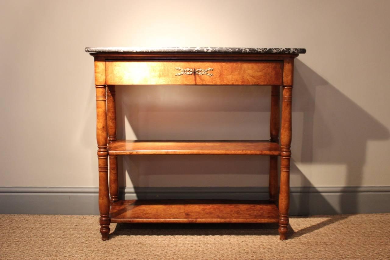 19th Century French Charles X Burr Elm Console Table 2
