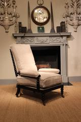 19th Century English Ebonized Bobbin Armchair