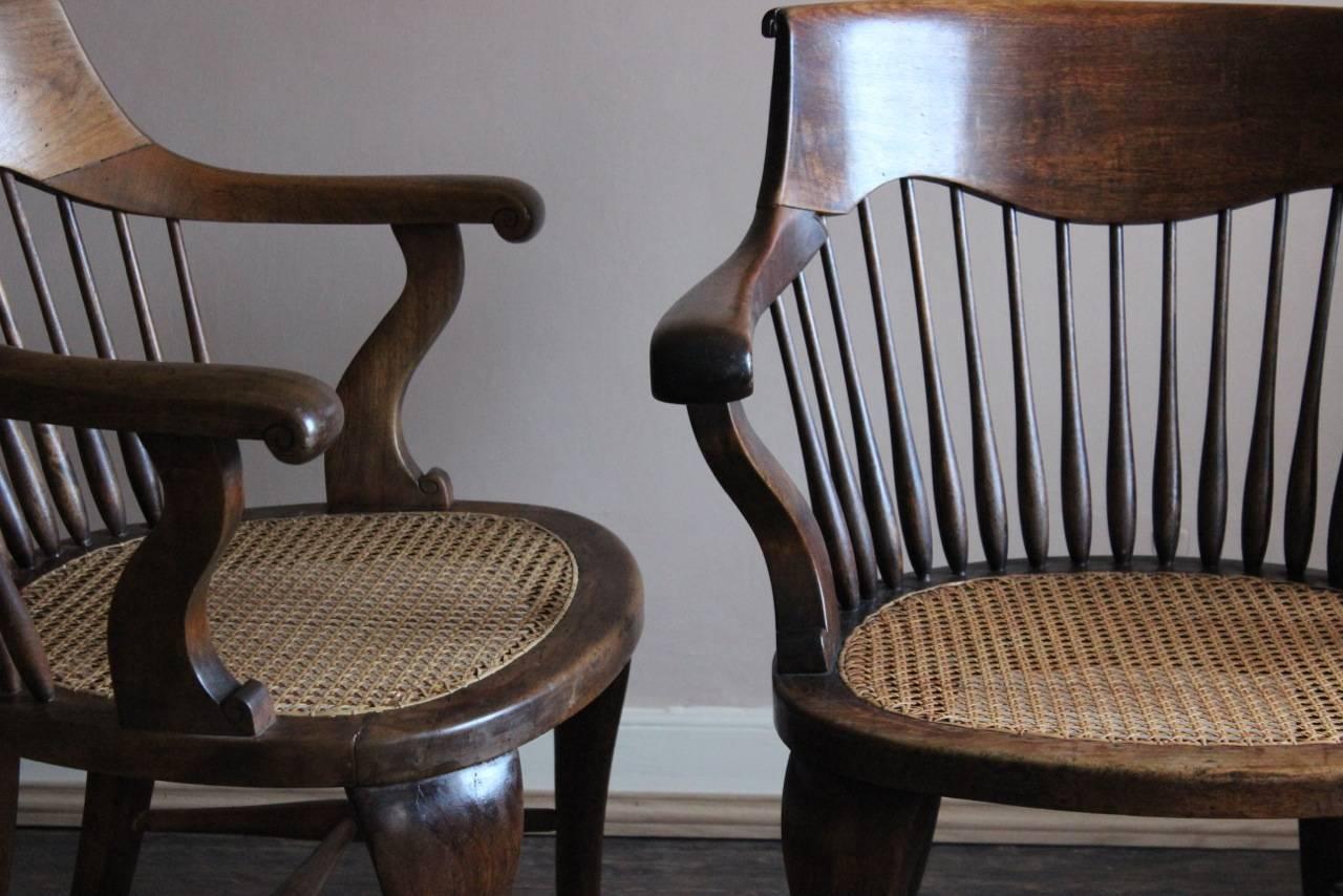 20th Century Pair of English Desk Chairs by Schoolbred & Co