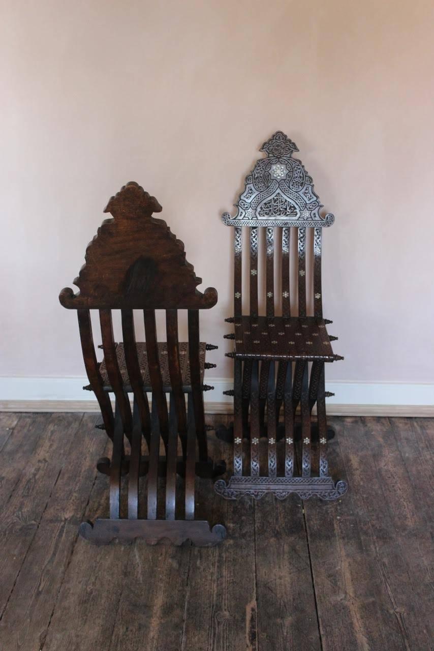 Pair of 19th Century Fold-Up Middle Eastern Chairs 2