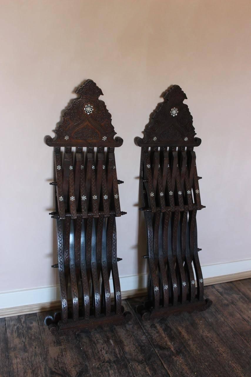 Pair of 19th Century Fold-Up Middle Eastern Chairs 3