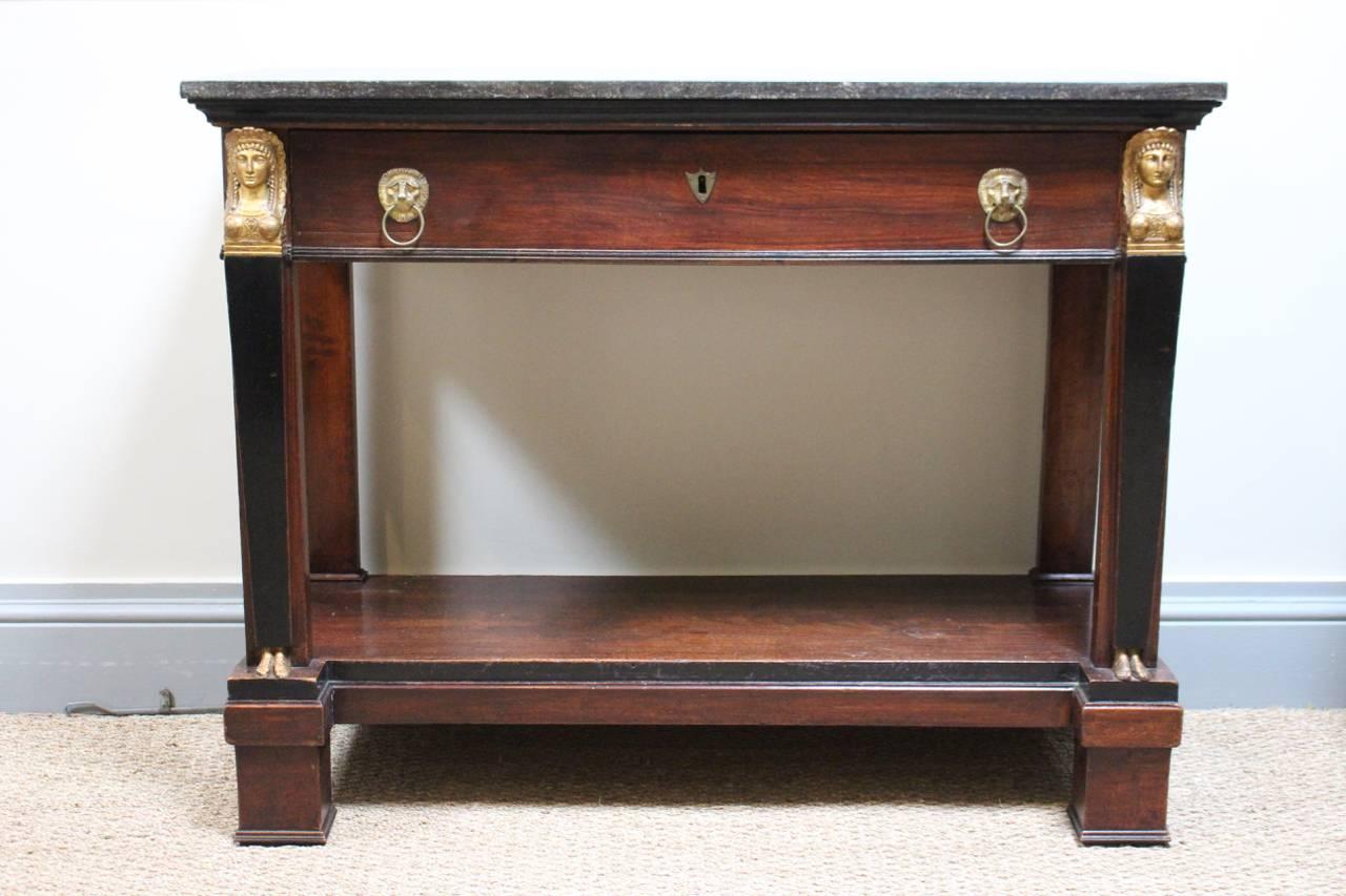 Early 19th Century French Egyptian Revival Console 1